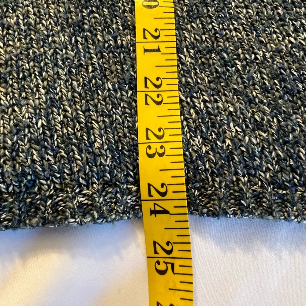 IVY Blue Gray White Silk Blend Classic V-Neck Fall Winter Office Casual Sweater - Picture 8 of 9